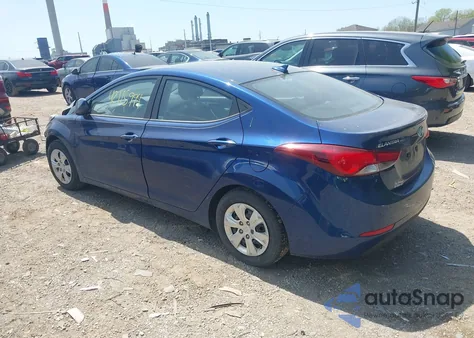 2016 Hyundai Elantra Se from USA, damaged, VIN 5NPDH4AE9GH732233